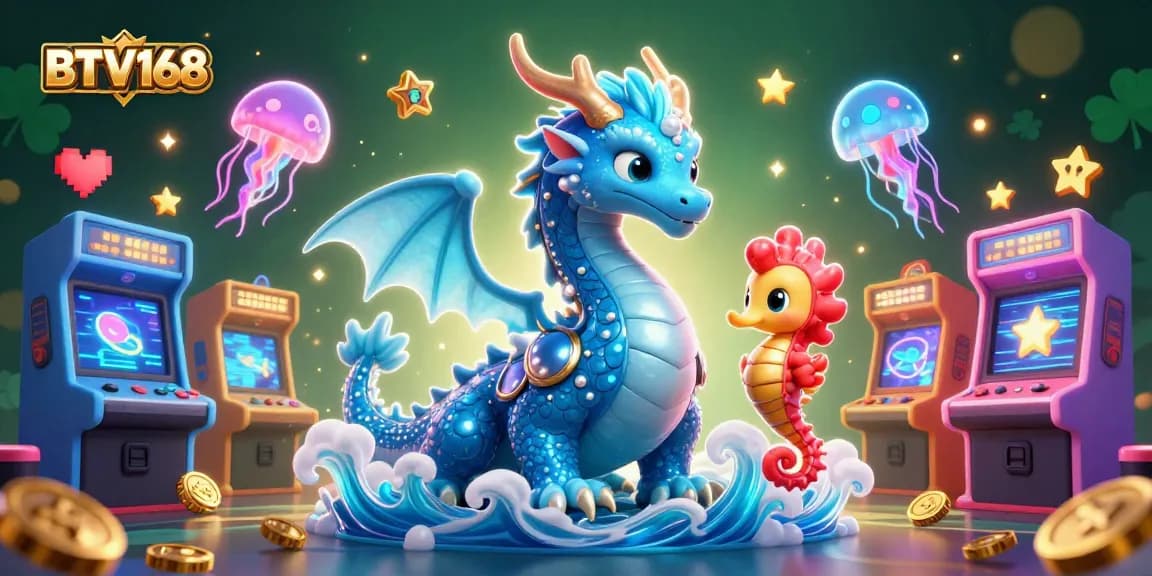 Experience the thrilling world of BTV168 with captivating casino creatures and vibrant game elements.