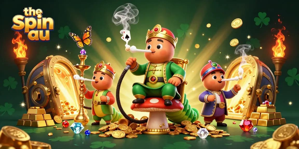 Experience thrilling action at the spin au with poker symbols in a vibrant 3D casino scene.