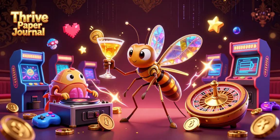 Engage in thrilling gameplay with Thrive Paper Journal's vibrant casino-themed illustration.