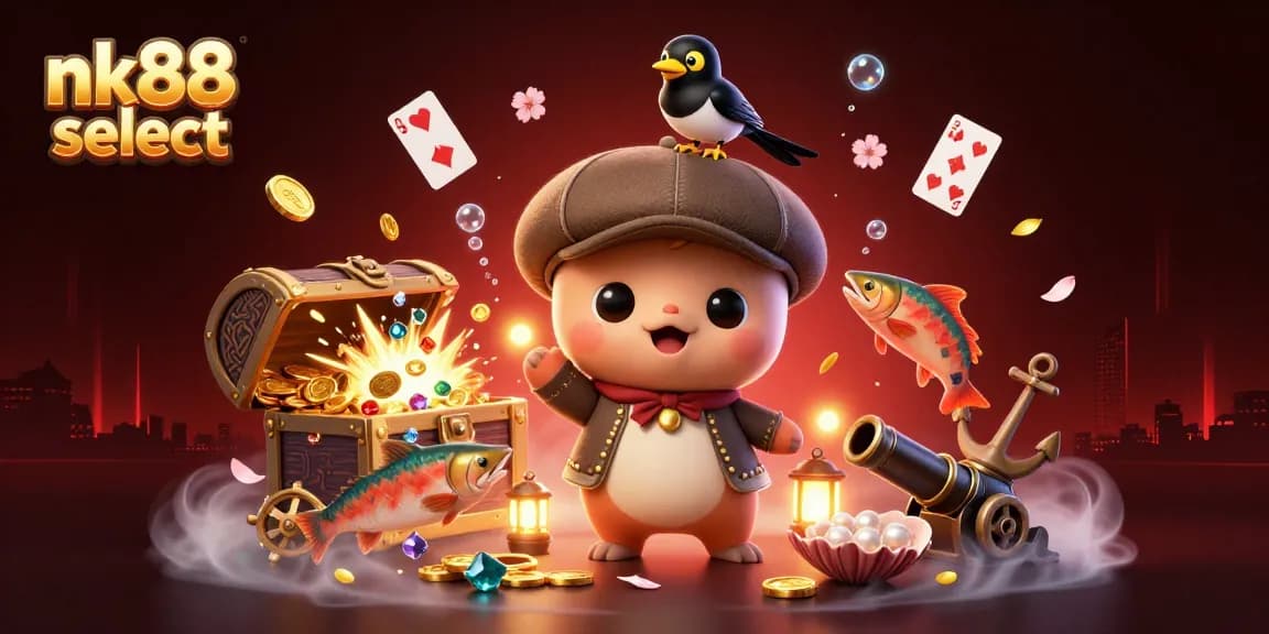 Experience thrilling gameplay with nk88 select in this vibrant 3D casino scene featuring characters and game elements.