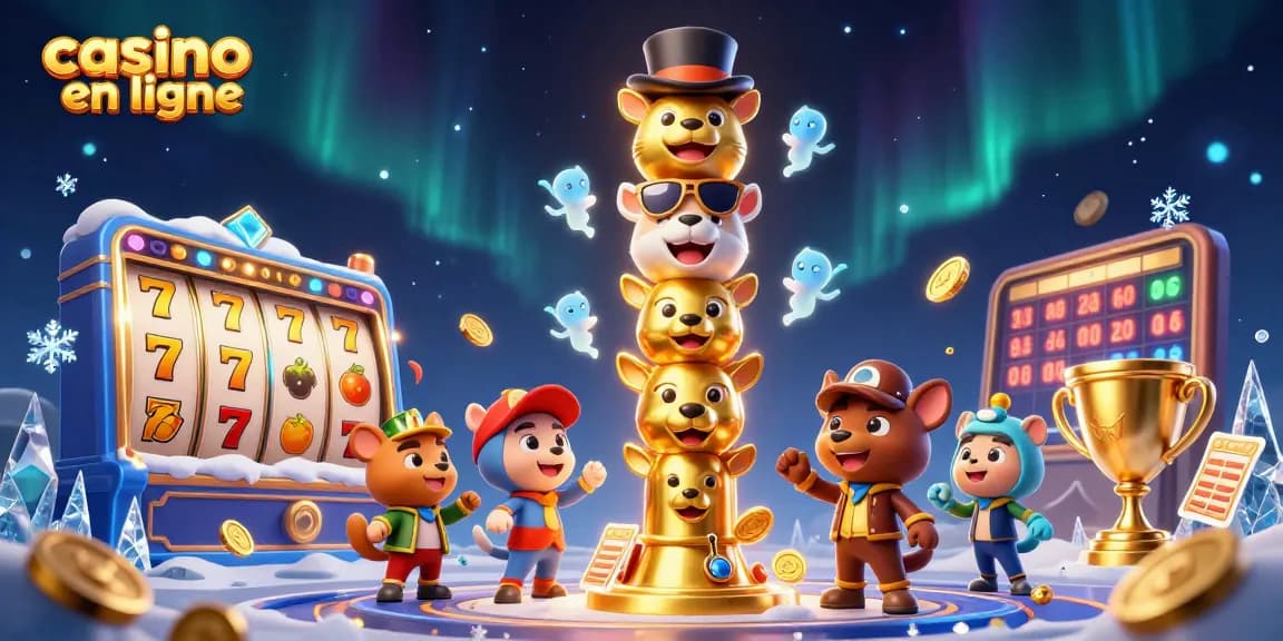 Jouez à casino en ligne avec un totem en or animé dans un environnement vibrant et dynamique.