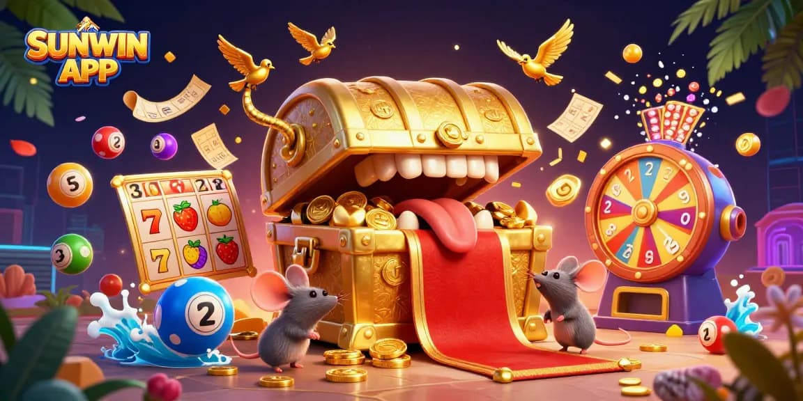 Engage with SUNWIN APK in a vibrant, action-packed casino scene featuring exhilarating games.