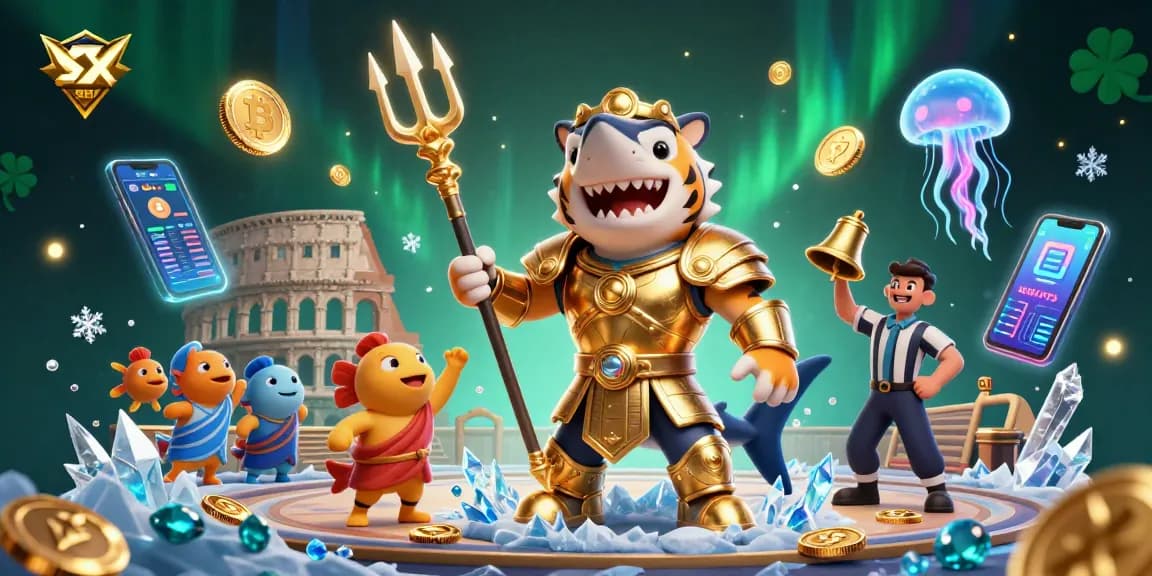 SX88 offers thrilling underwater casino adventures with a tiger shark in gladiator armor, showcasing exciting crypto elements.