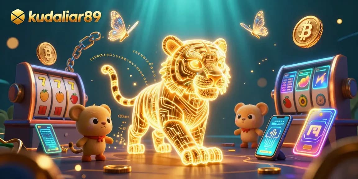 Experience thrilling gameplay with kudaliar89 in a vibrant casino scene featuring dynamic 3D characters and crypto elements.