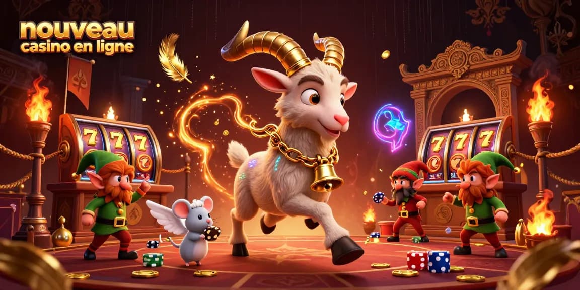 Découvrez un nouveau casino en ligne avec Krampus au centre, entouré de jeux d'argent et d'elfes farceurs.