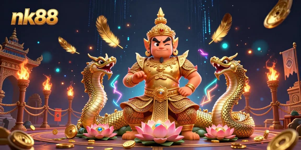 Experience thrilling gameplay with nk88 in a vibrant 3D casino scene featuring traditional elements.
