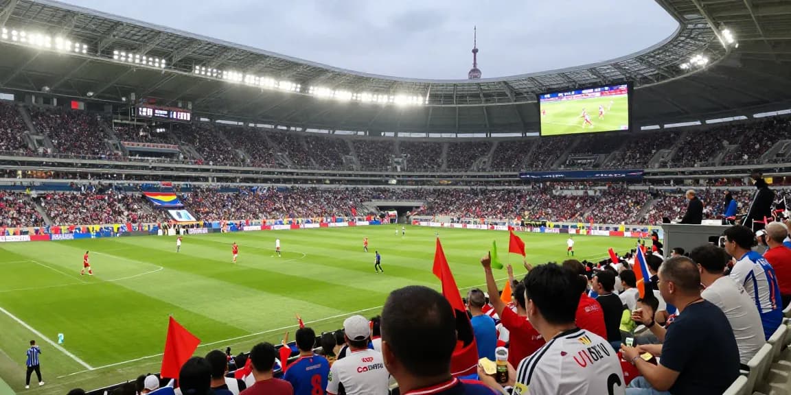 Fans enjoying a live koora football match with excitement and energy.