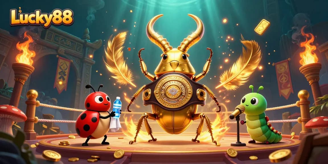 Engage in thrilling battles on Lucky88 with the vibrant arena scene showcasing an epic contest.