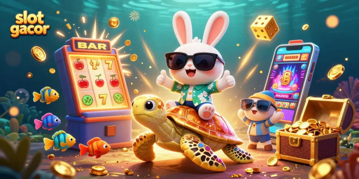 Engage with exciting slot gacor adventures featuring a lucky rabbit and golden turtle.