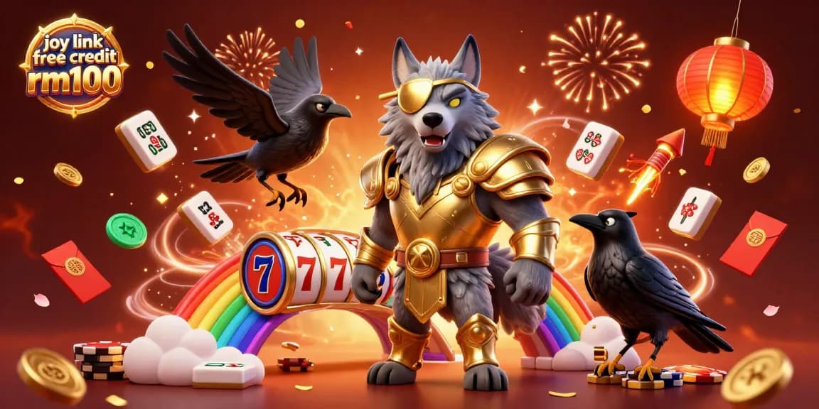 Engage with joy link free credit rm100 at a vibrant casino illustrated scene featuring Odin and mythological elements.