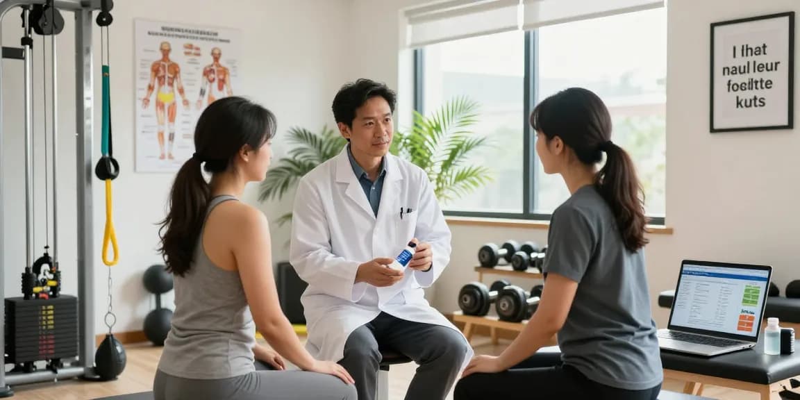 Consultation at Somatrop Steroid Shop discussing muscle recovery and health.