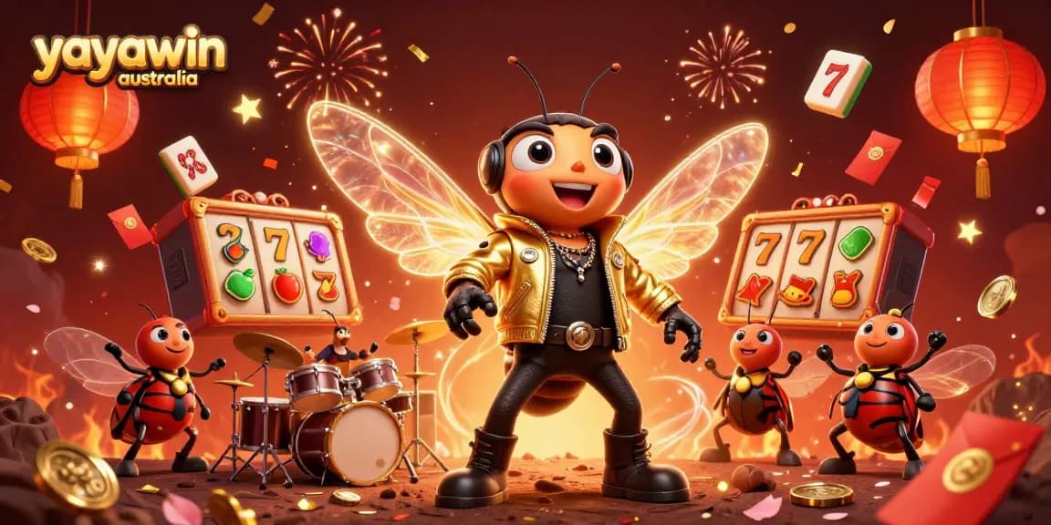 Join the celebration with Yayawin Australia, featuring a slot-themed party of fun characters.