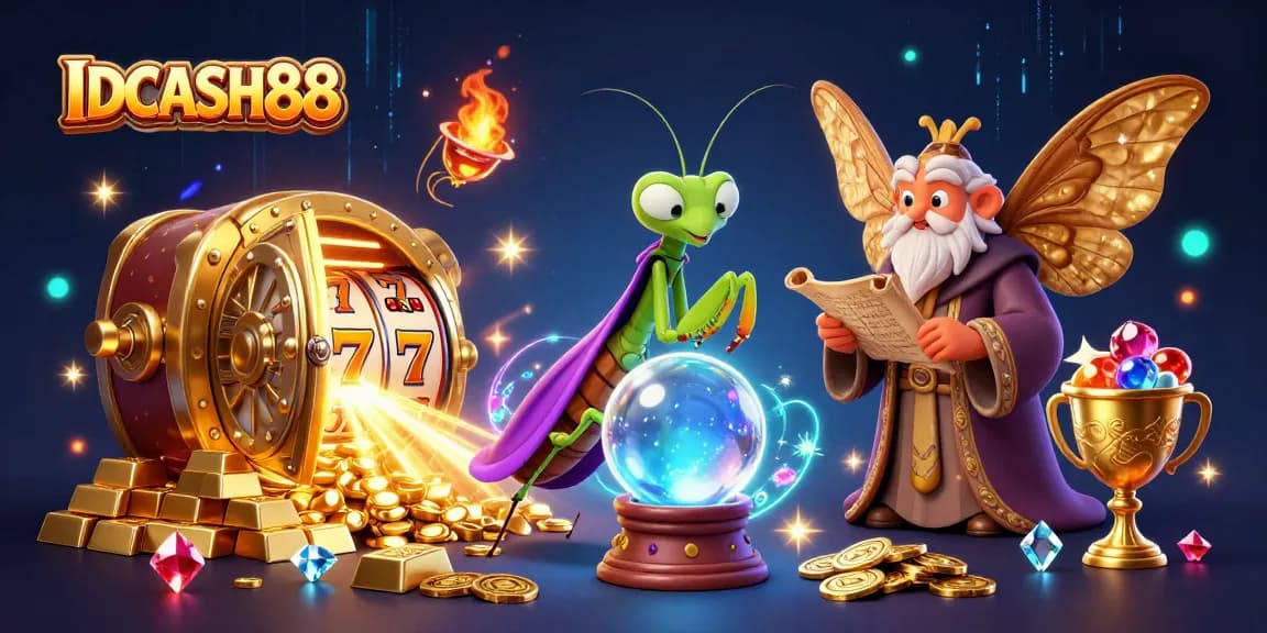 Engage in thrilling gameplay with IDCASH88's exciting slot reels and vibrant casino elements.