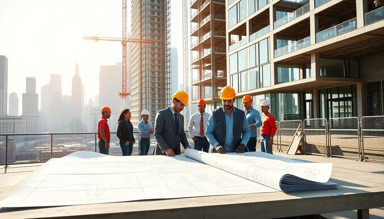 Showcase of a New York City Commercial General Contractor at work on a modern construction site.
