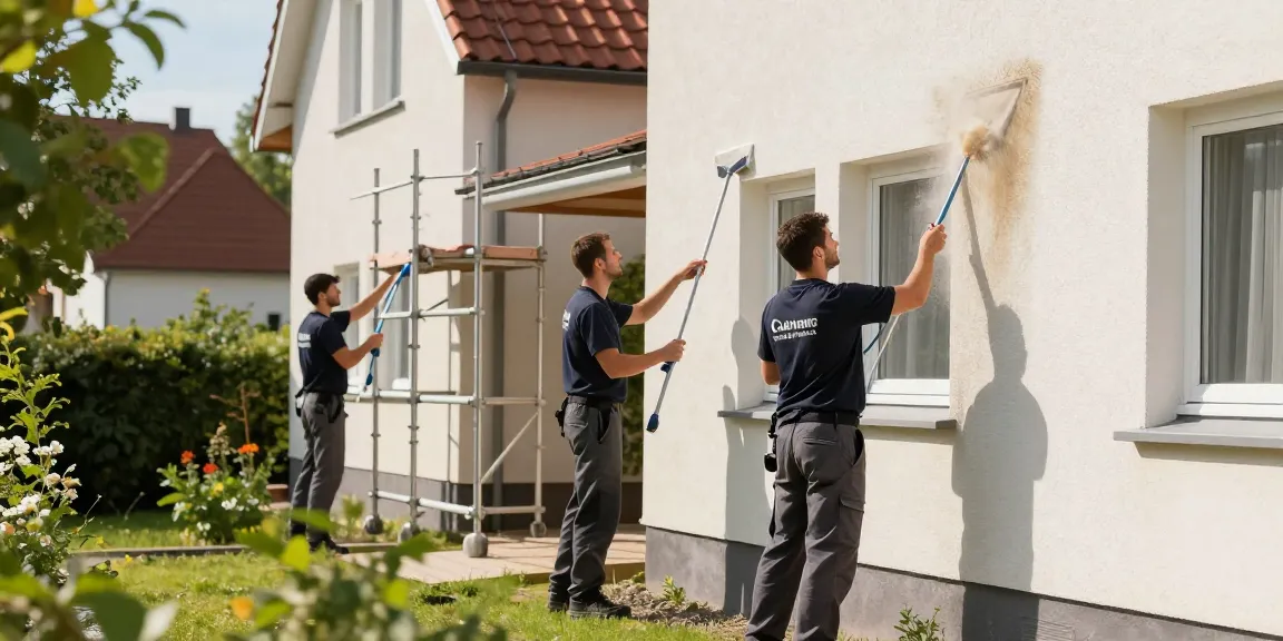 Reinigung Balve: Professionelles Team beim Fassadenreinigen in Balve mit umweltschonenden Mitteln.