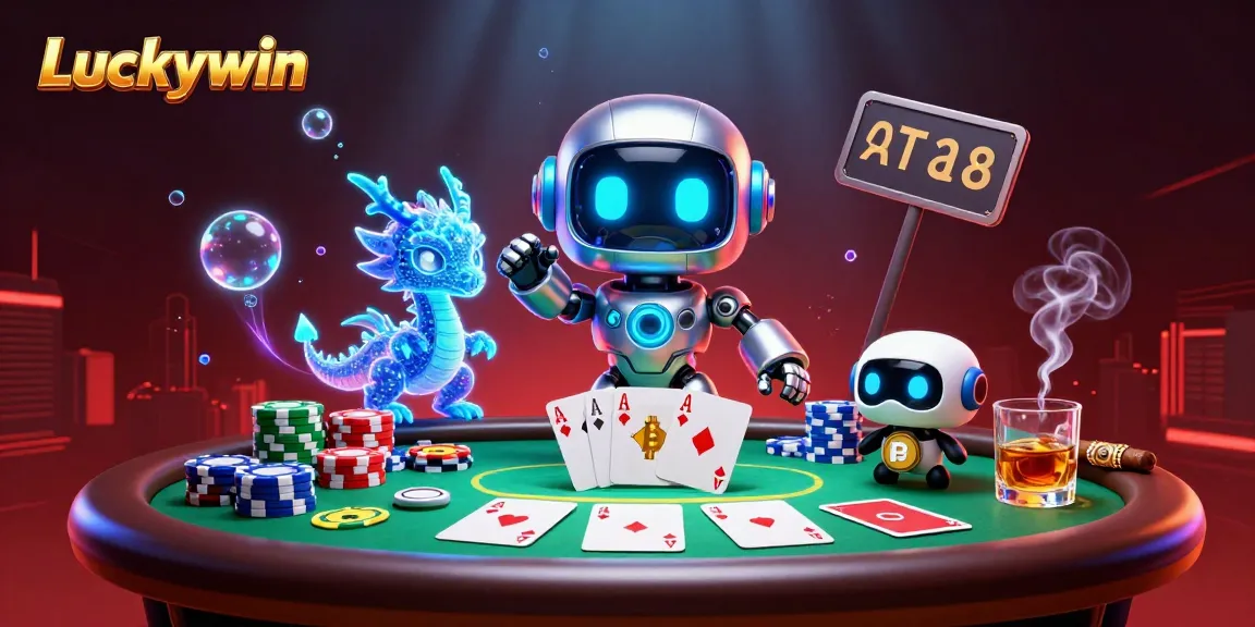 Engage in thrilling poker action with Luckywin's vibrant 3D casino scene.