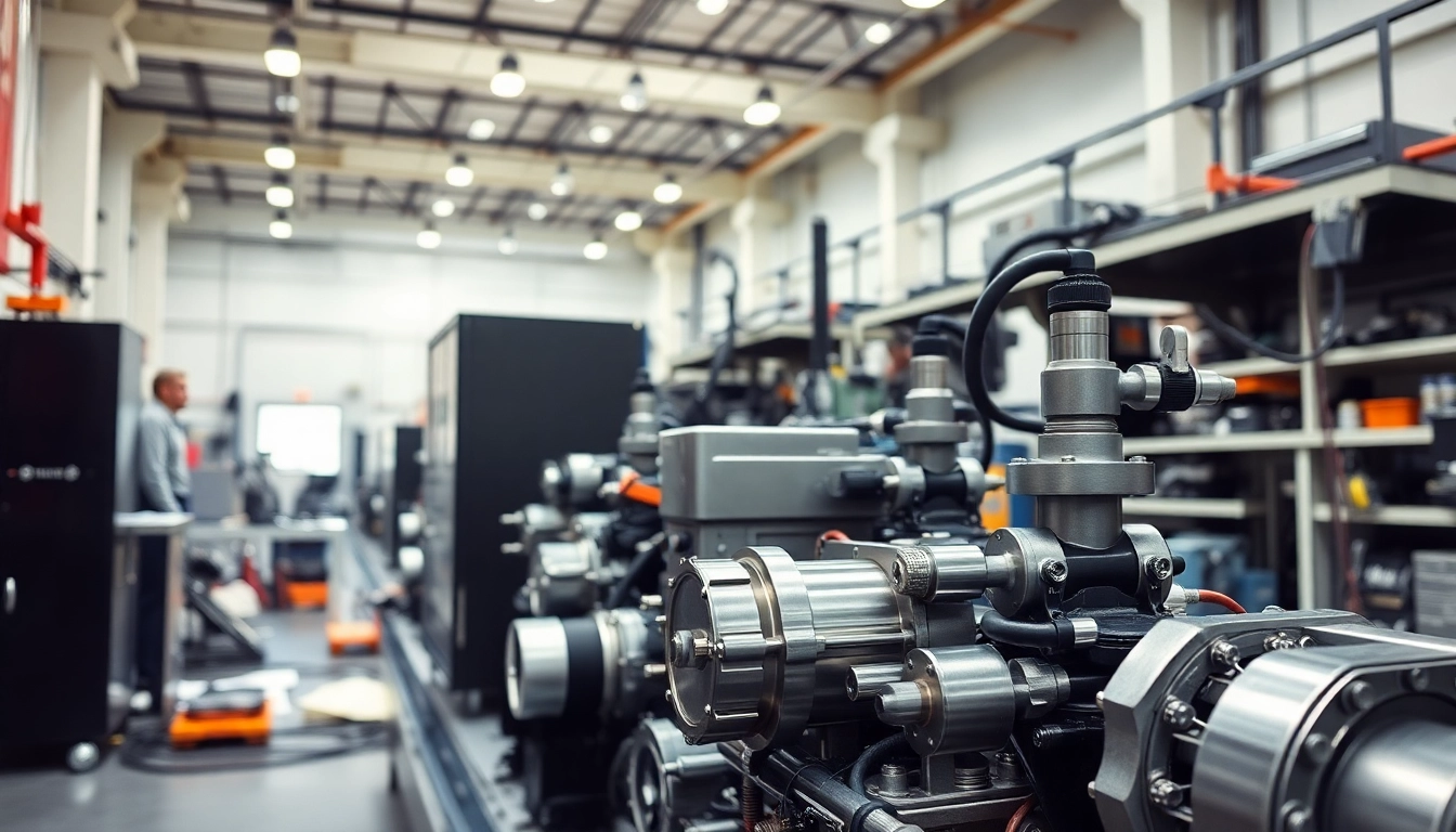 Fluid power systems showcased in a professional manufacturing environment with advanced machinery.