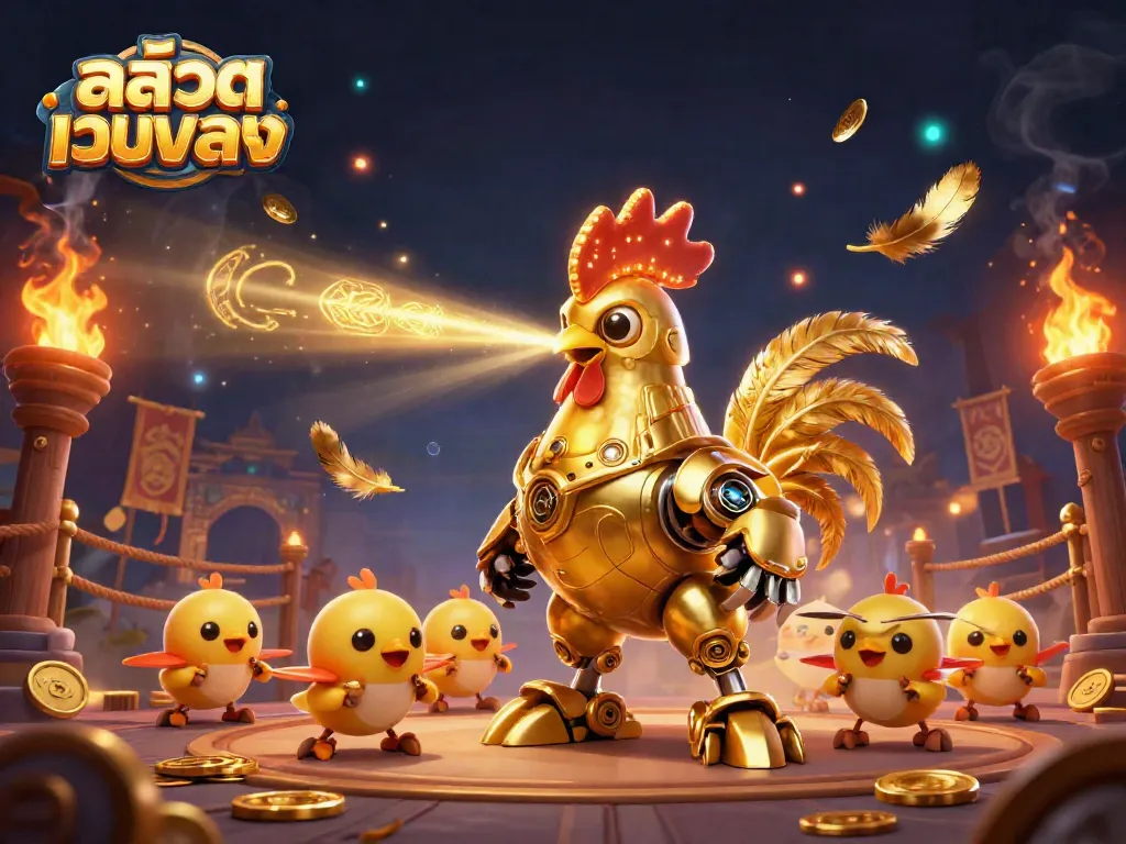 Experience the excitement of สล็อตเว็บตรง with dynamic gaming elements and vibrant characters in a captivating scene.