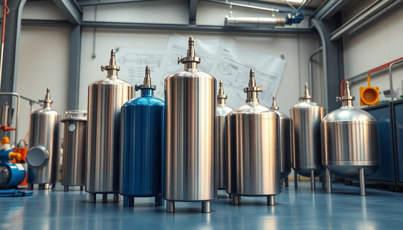 Visualize effective Pressure Vessel Design showcasing various vessels and blueprints in a professional setting.