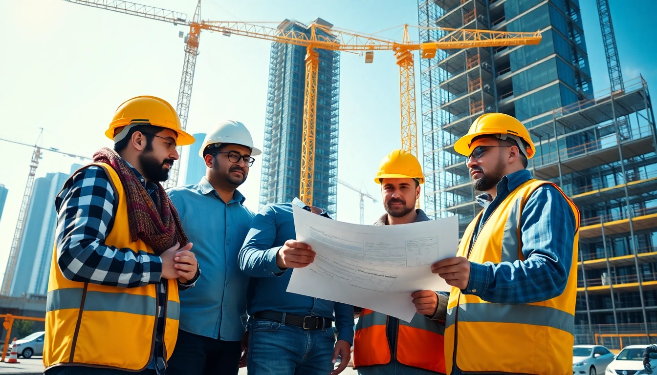 New York General Contractor team working together on a vibrant construction site.