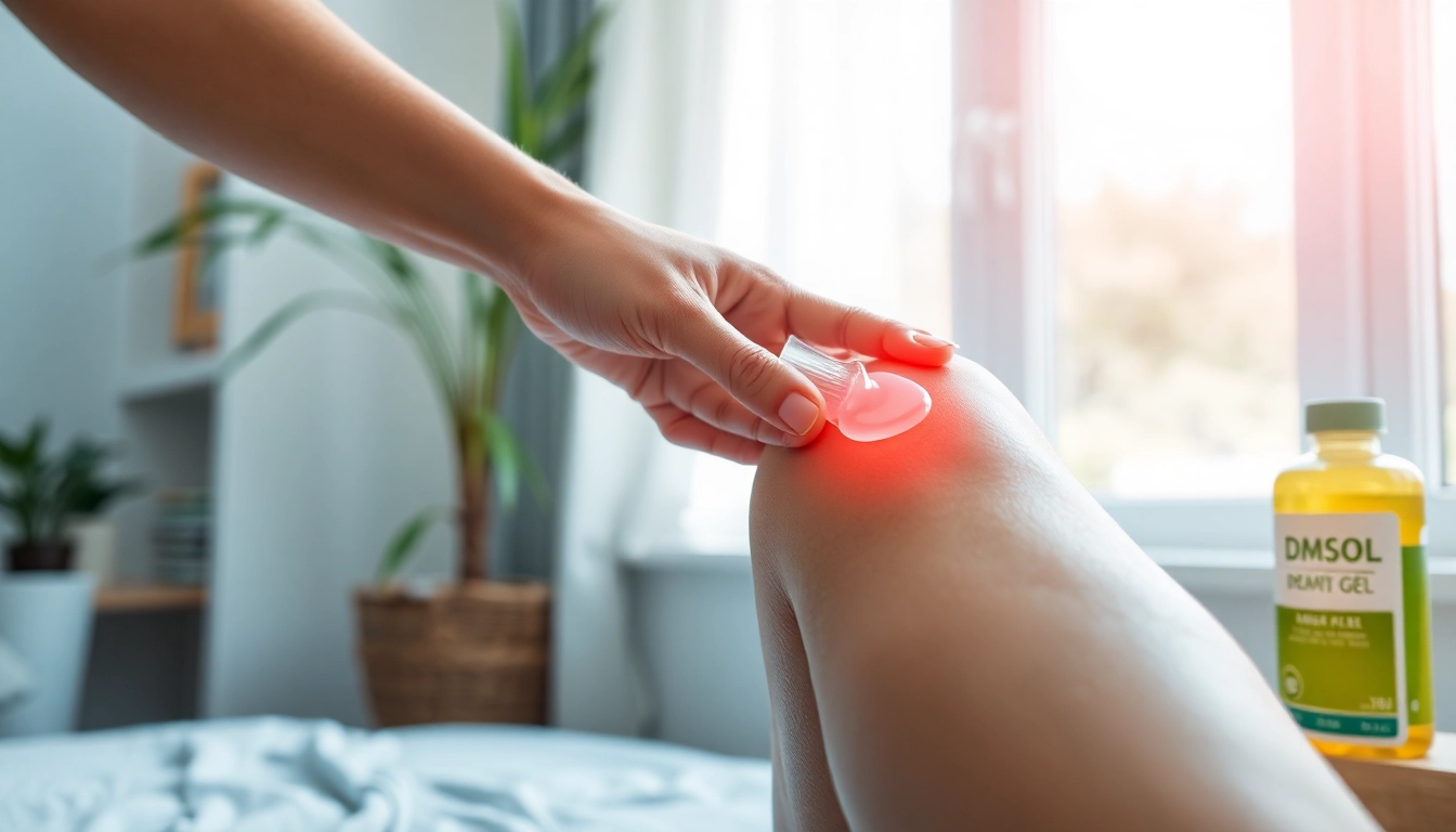 Apply DMSO gel to soothe and relieve discomfort in a calming home environment.