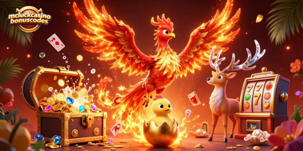 Play and win with mcluckcasinobonuscodes amidst a vibrant casino scene full of excitement.