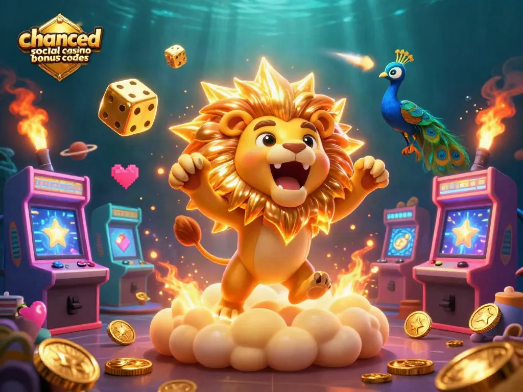 Engage with chanced social casino bonus codes in this vibrant 3D casino world of gold and fun.