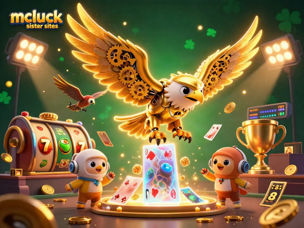 Play thrilling games at mcluck sister sites featuring golden eagle and vibrant casino elements.