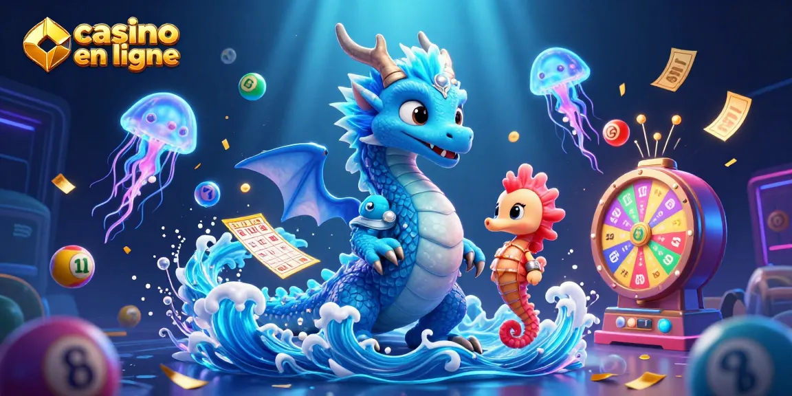 Des scènes de casino en ligne animées avec un dragon et un chevalier, entourés d'éléments de jeu.