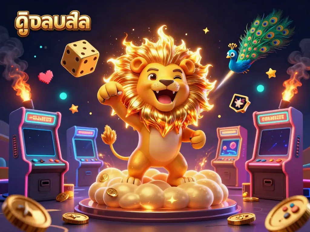 Experience the thrill of ดูบอลสด online with vibrant, dynamic gambling-themed illustration.
