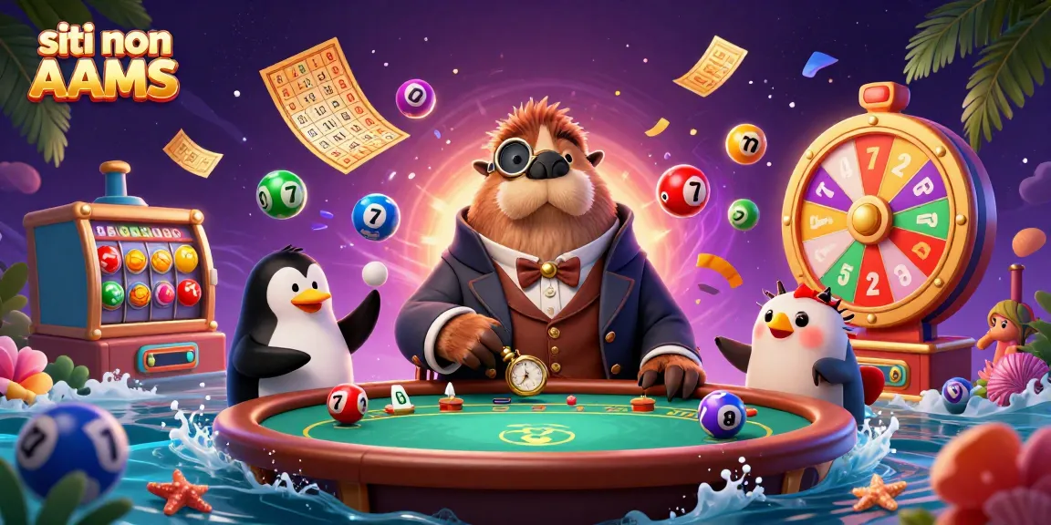 Gioca con i siti non AAMS in un'illustrazione 3D di gioco d'azzardo subacqueo con trichechi e pesci.
