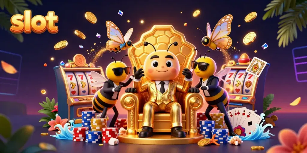 Slot bumblebee bos permainan judul dengan koin emas berkilau dan elemen permainan lainnya
