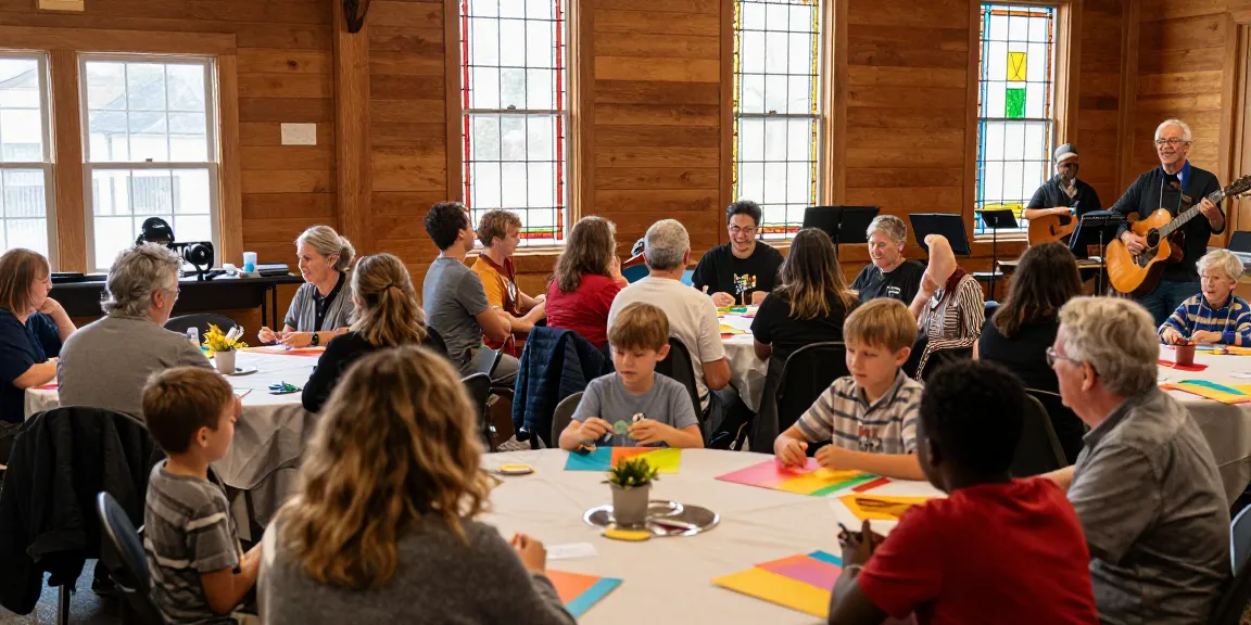 Engaging worship scene at discovery community christian church with families and joyful connections