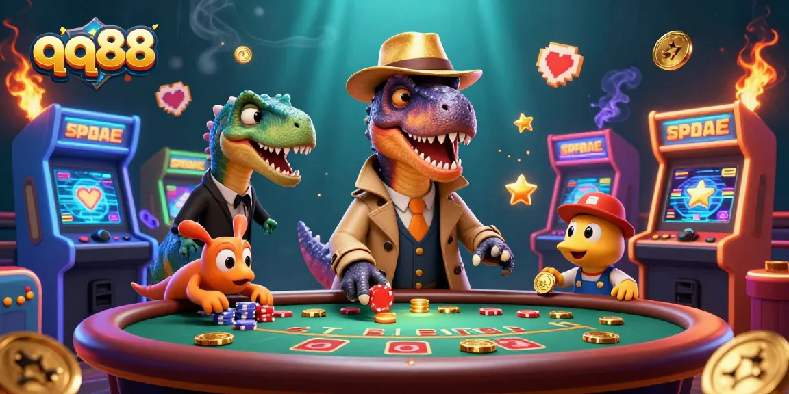 Experience thrilling gameplay at qq88 casino with vibrant characters and gaming elements.