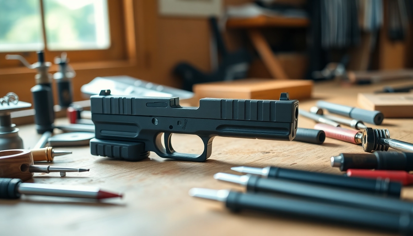 Showcasing the Glock 17 Gen 5 slide brilliantly highlighting its precision and design.