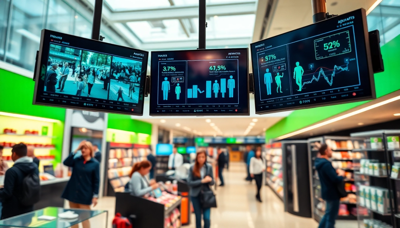 Engaging scene showcasing retail video analytics with advanced technology monitoring customer behavior.
