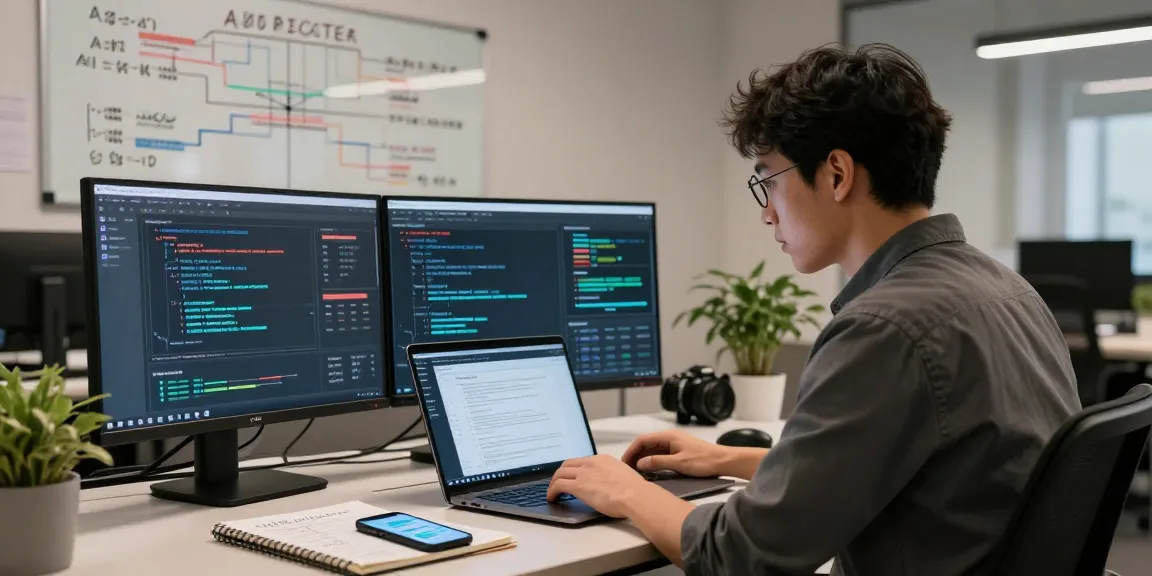AI Detector interface research in a modern workspace with advanced tech tools and analysis.