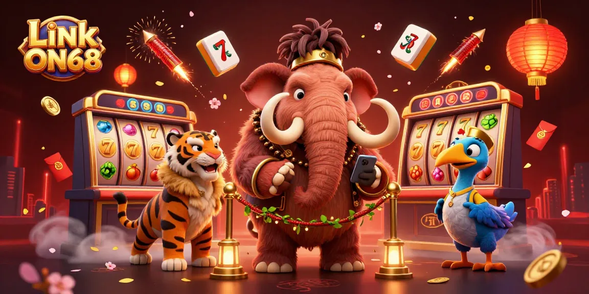 Experience the excitement of Link ON68 with vibrant casino characters and rich gaming elements.