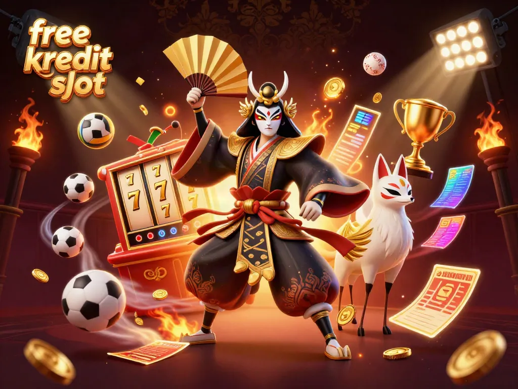 Experience the thrill of free kredit slot games with dynamic characters in a vibrant casino scene.