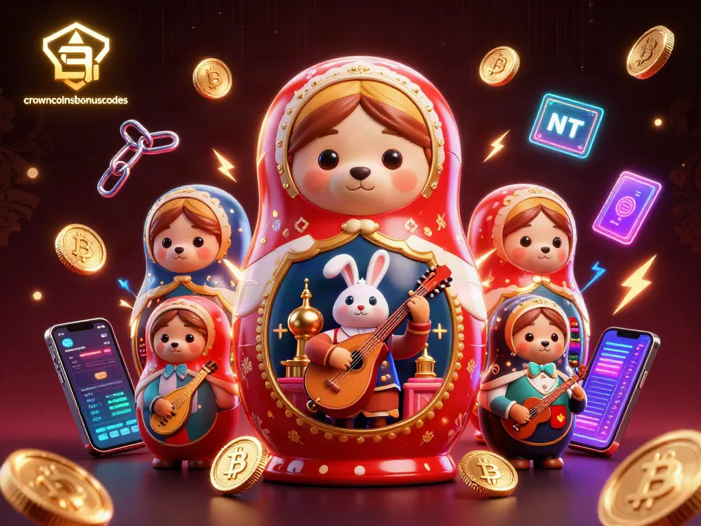 Experience crowncoinsbonuscodes through a vibrant casino scene featuring animated bears, currency, and lively gaming elements.