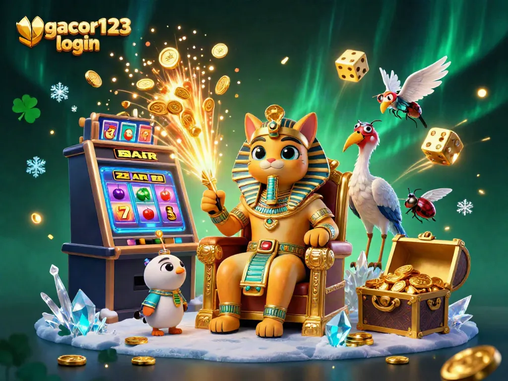 Experience the thrill with gacor123 login as pharaoh cats rule the jackpot scene bursting with coins and symbols.