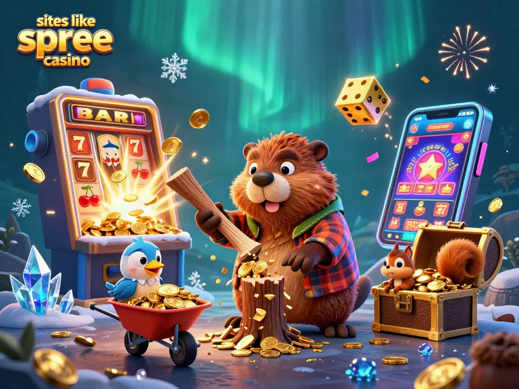 Spin and win with exciting sites like spree casino featuring playful characters and festive casino elements.
