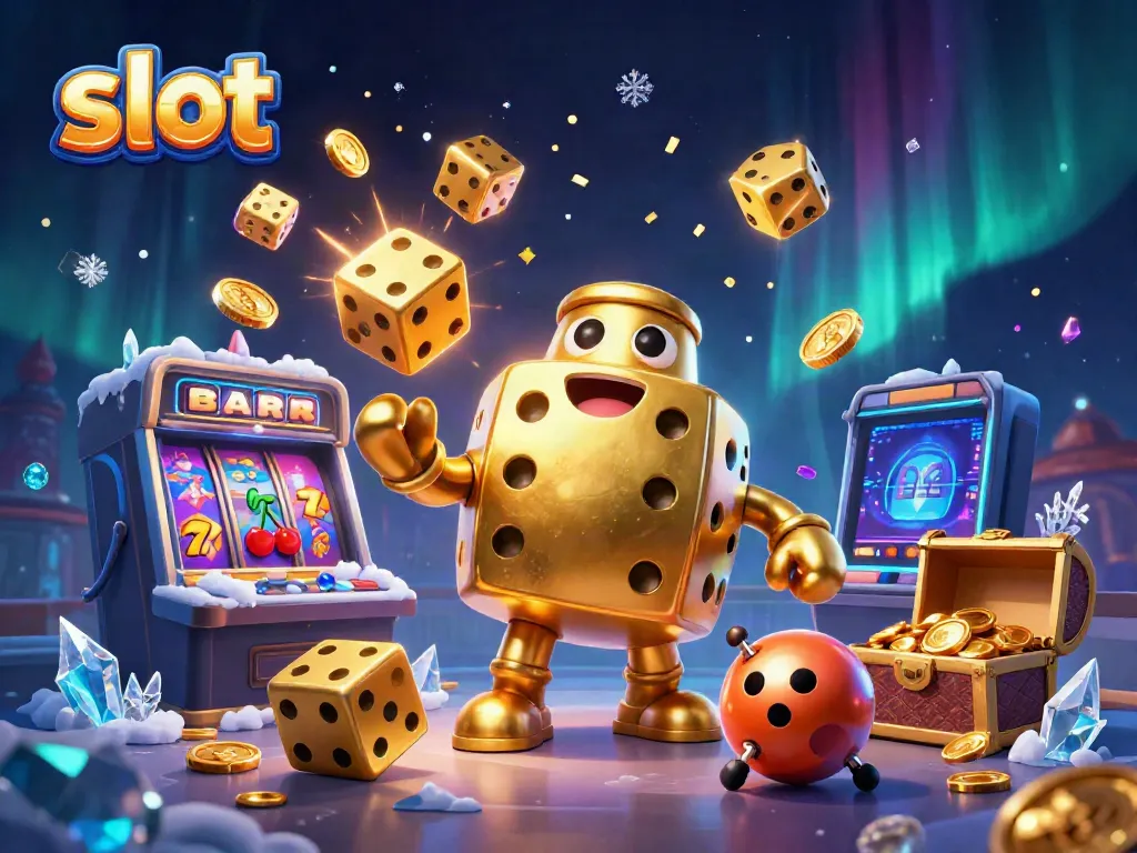 Experience the excitement of slot games with our vibrant casino-themed illustration.