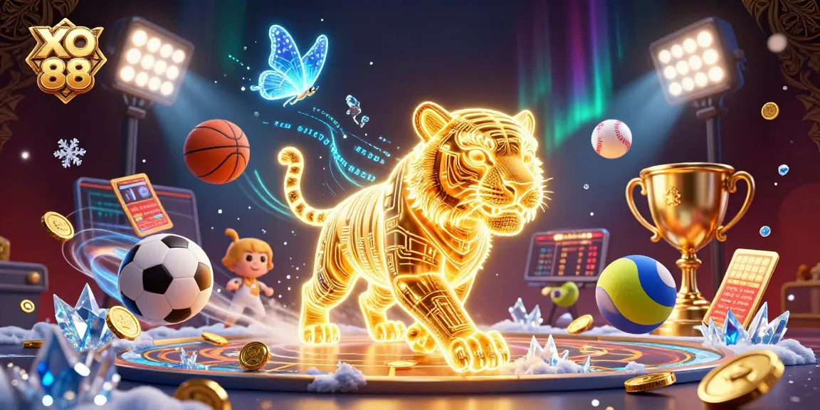 Place your bets at XO 88 with captivating 3D casino illustration showcasing sports excitement.