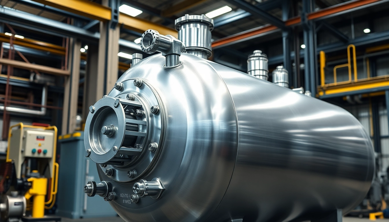 Showcase of Pressure Vessel Design highlighting cylindrical structure and industrial fittings