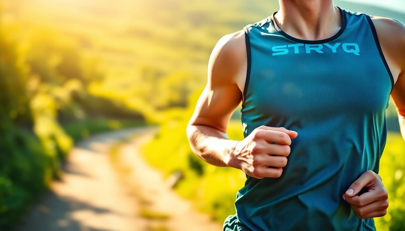 Runner showcasing STRYQ running vests in a vibrant outdoor setting, emphasizing quality and performance.