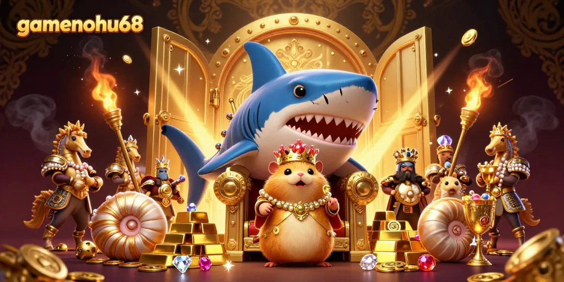 Join the fierce golden hamster king and his royal entourage in the captivating gamenohu68 casino world!