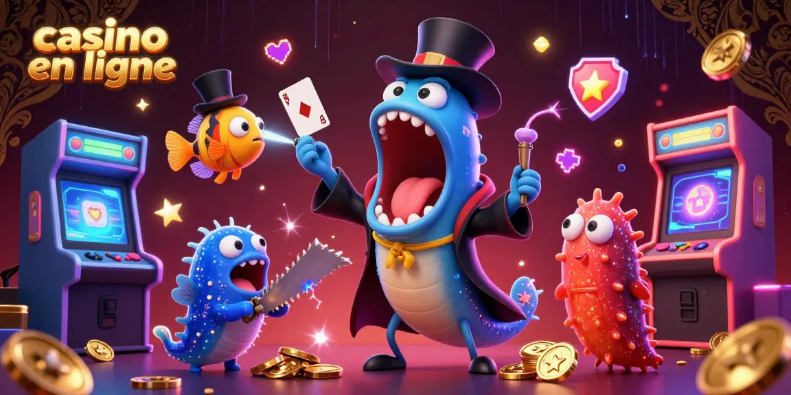 Explorez le monde des jeux de casino en ligne avec une illustration animée captivante.