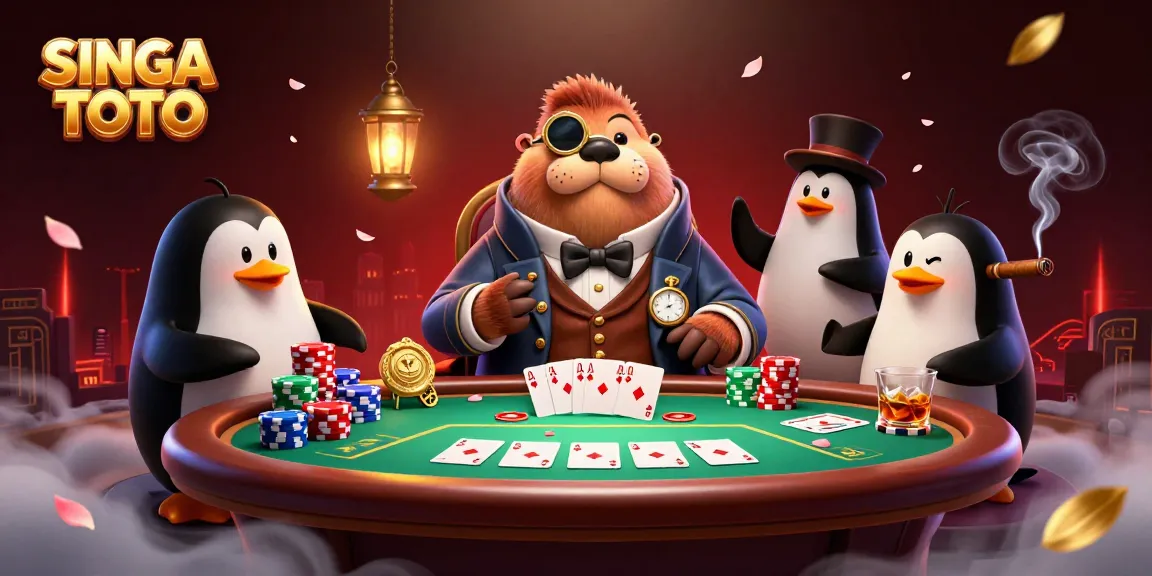 SINGA TOTO mengumpulkan kemenangan sambil bermain poker di meja bawah laut.