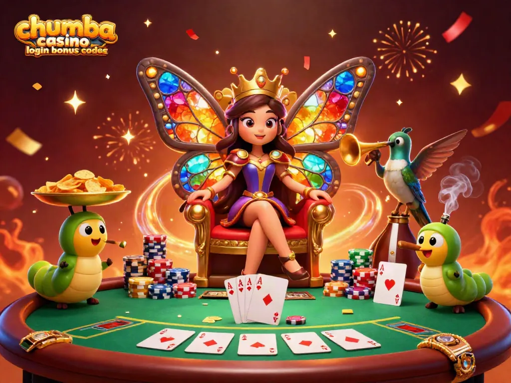 Experience bonuses with chumba casino login bonus codes illustrated in a vibrant casino scene.
